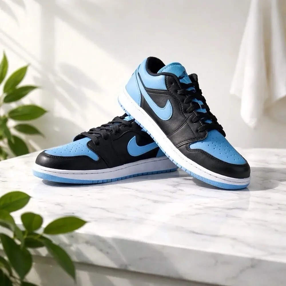 Air Jordan 1 Low GS 'University Blue' 553560-041 Blue/Black/White Size 7Y 8.5W